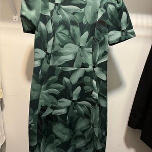 Calvin Klein Leaf Print Mini Dress - Green